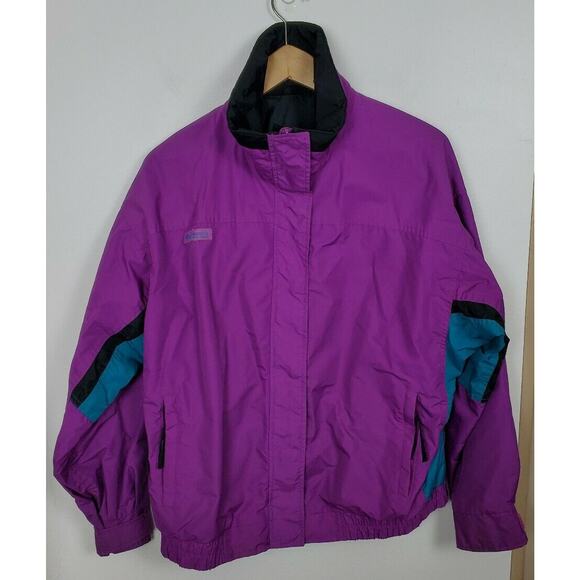 Columbia XL Women's Purple Turquoise Bugaboo Ski Jacket Coat Vintage 80s - Picture 1 of 7